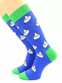 Веселые носки с принтом "Хинкали" темно-синего цвета Hobby Line RTнус80128-04-15